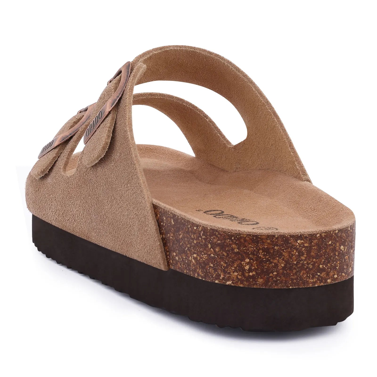 New Men Sandals Men Double Buckle Sandals Cork Suede Men Slippers Outdoor Beach Slide Sandals Casual Soft Nonslip Sandals