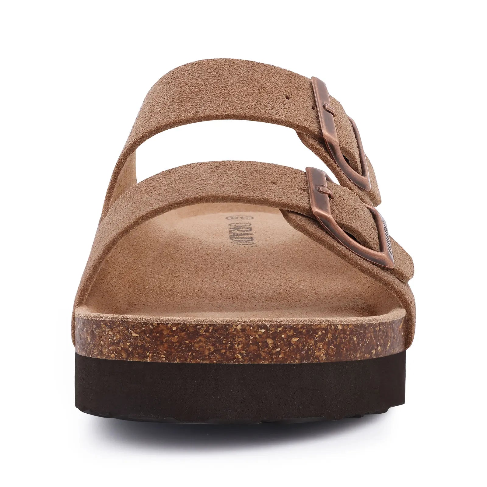 New Men Sandals Men Double Buckle Sandals Cork Suede Men Slippers Outdoor Beach Slide Sandals Casual Soft Nonslip Sandals