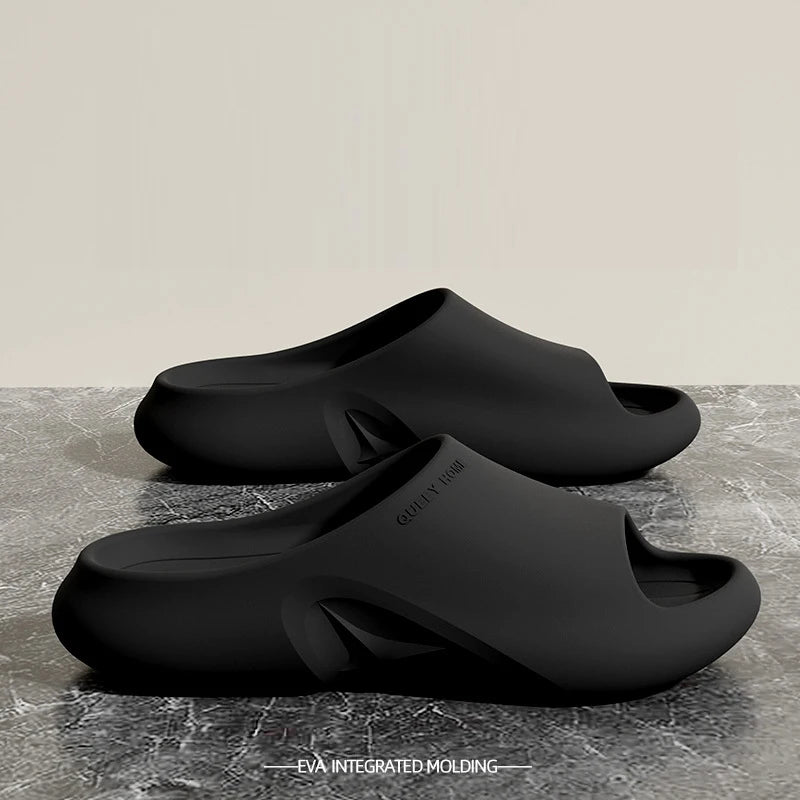 2025 Summer Men Sandals Antislip Casual Beach Shoes Open Toe Breathable Bathroom Slippers Platform Cozy Men Slippers