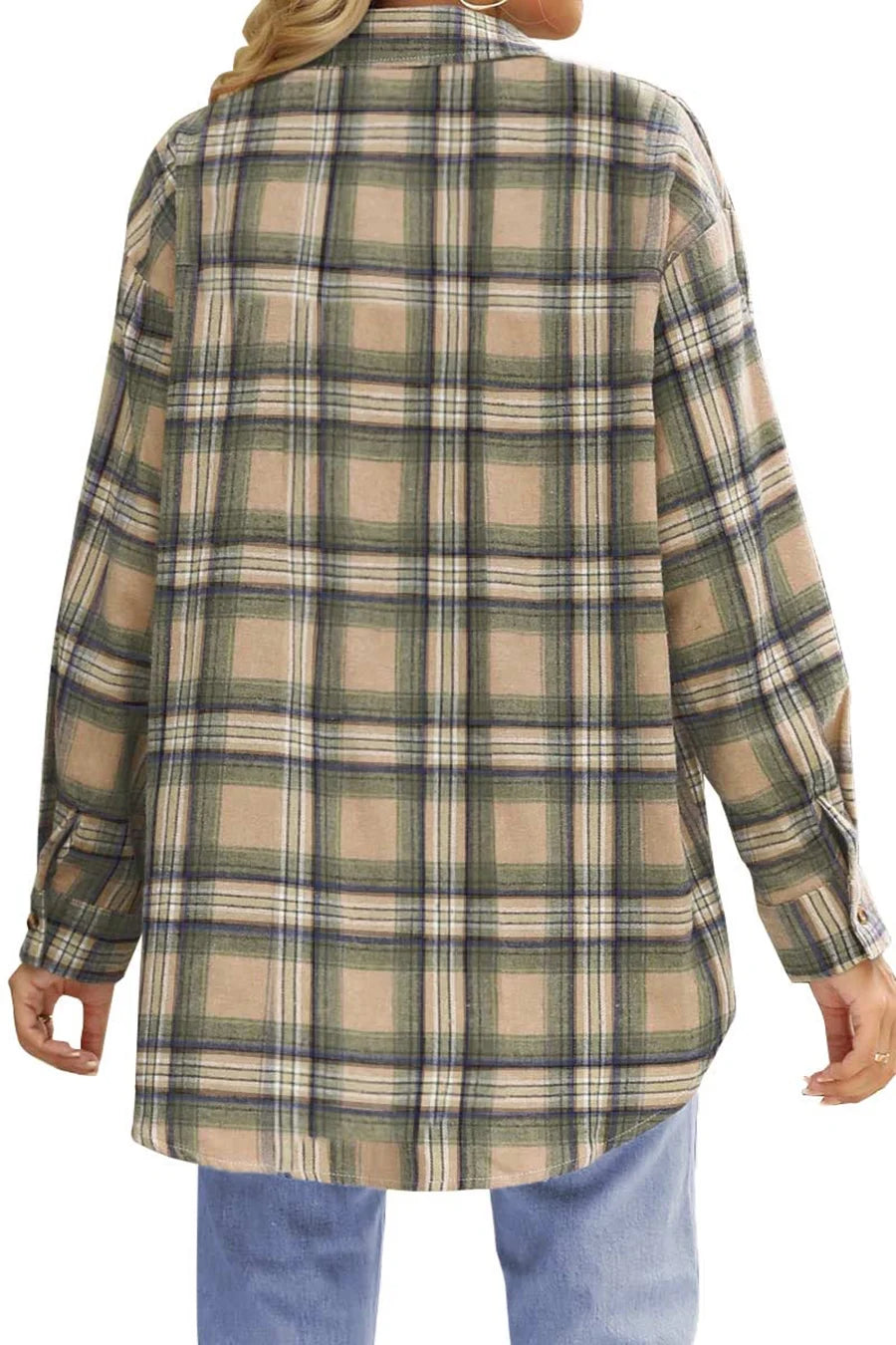 Plaid Flannel Shirts for Women Oversized Long Sleeve Button down Shirts Blouses Tops