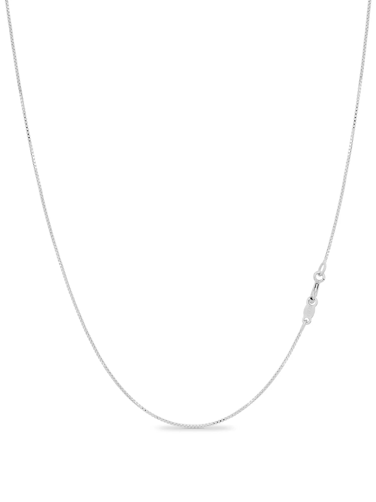 925 Sterling Silver Box Chain Necklace .7Mm Sturdy Thin Nickel Free Made in Italy 20" Inch
