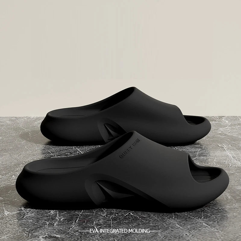 2025 Summer Men Sandals Antislip Casual Beach Shoes Open Toe Breathable Bathroom Slippers Platform Cozy Men Slippers