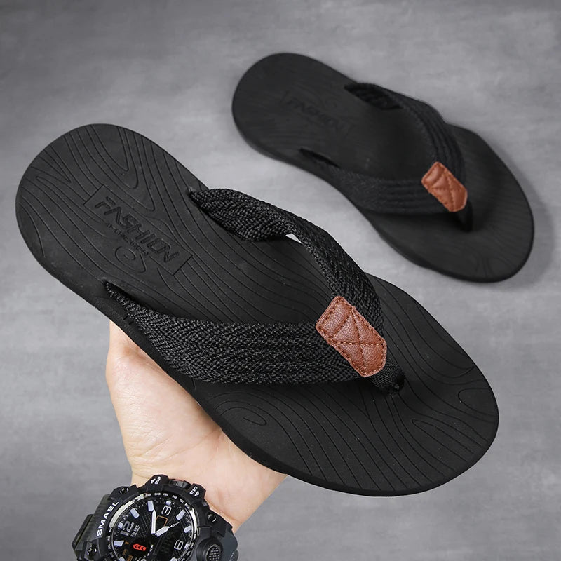 High Quality Brand Fashion Men Flip Flops Summer Beach Flip Flops Men Casual Breathable Thicken Beach Men Slippers Outdoor