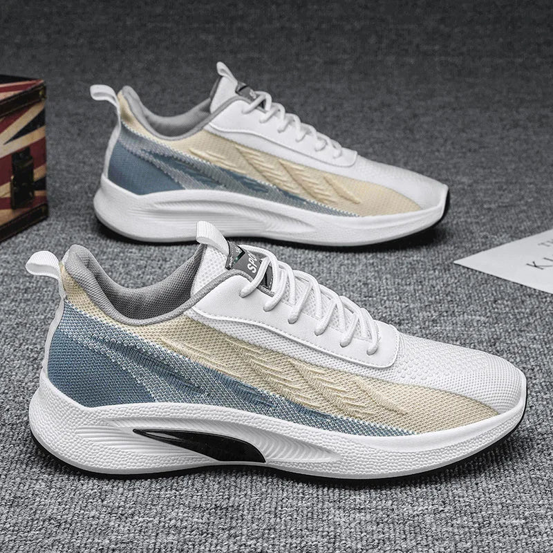 Fashion Men Sneakers Mesh Casual Shoes Lac-Up Men Shoes Lightweight Vulcanize Shoes Walking Sneakers Zapatillas Hombre