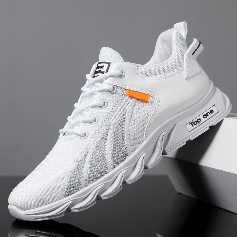 Fashion Men Sneakers Mesh Casual Shoes Lac-Up Men Shoes Lightweight Vulcanize Shoes Walking Sneakers Zapatillas Hombre