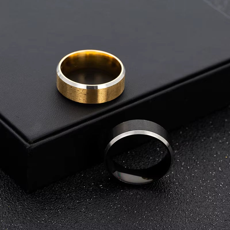 Men'S Wedding Ring Simple Engagement Tungsten Ring Men'S Anniversary Party Ring Matte Black Tungsten Ring