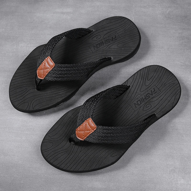 High Quality Brand Fashion Men Flip Flops Summer Beach Flip Flops Men Casual Breathable Thicken Beach Men Slippers Outdoor