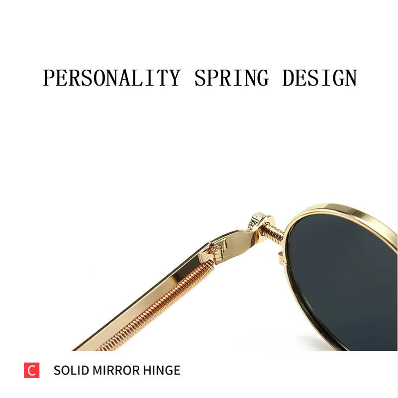 Retro round Punk Sunglasses for Men Vintage Steampunk Sunglasses Women Trendy Fashion Glasses Luxe Gafas De Sol Hombre Zonnebril