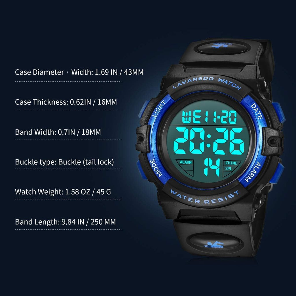 Kids Watch,Boys Watch for 3-15 Year Old Boys,Digital Sport Outdoor Multifunctional Chronograph LED 50 M Waterproof Alarm Calendar Analog Watch for Children with Silicone Band,Kids Gift