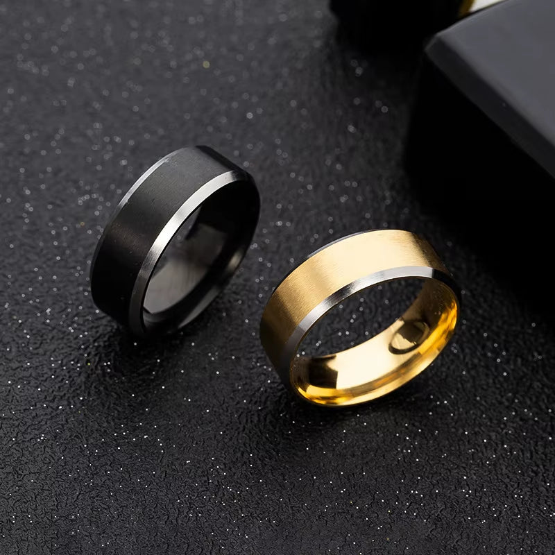 Men'S Wedding Ring Simple Engagement Tungsten Ring Men'S Anniversary Party Ring Matte Black Tungsten Ring