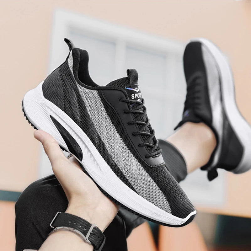 Fashion Men Sneakers Mesh Casual Shoes Lac-Up Men Shoes Lightweight Vulcanize Shoes Walking Sneakers Zapatillas Hombre