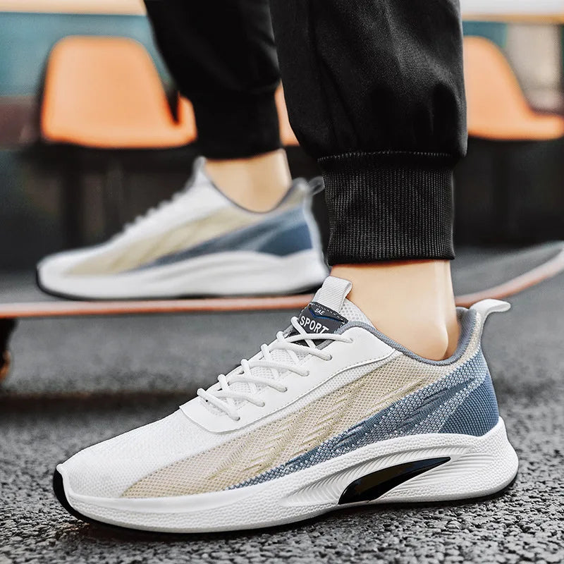 Fashion Men Sneakers Mesh Casual Shoes Lac-Up Men Shoes Lightweight Vulcanize Shoes Walking Sneakers Zapatillas Hombre