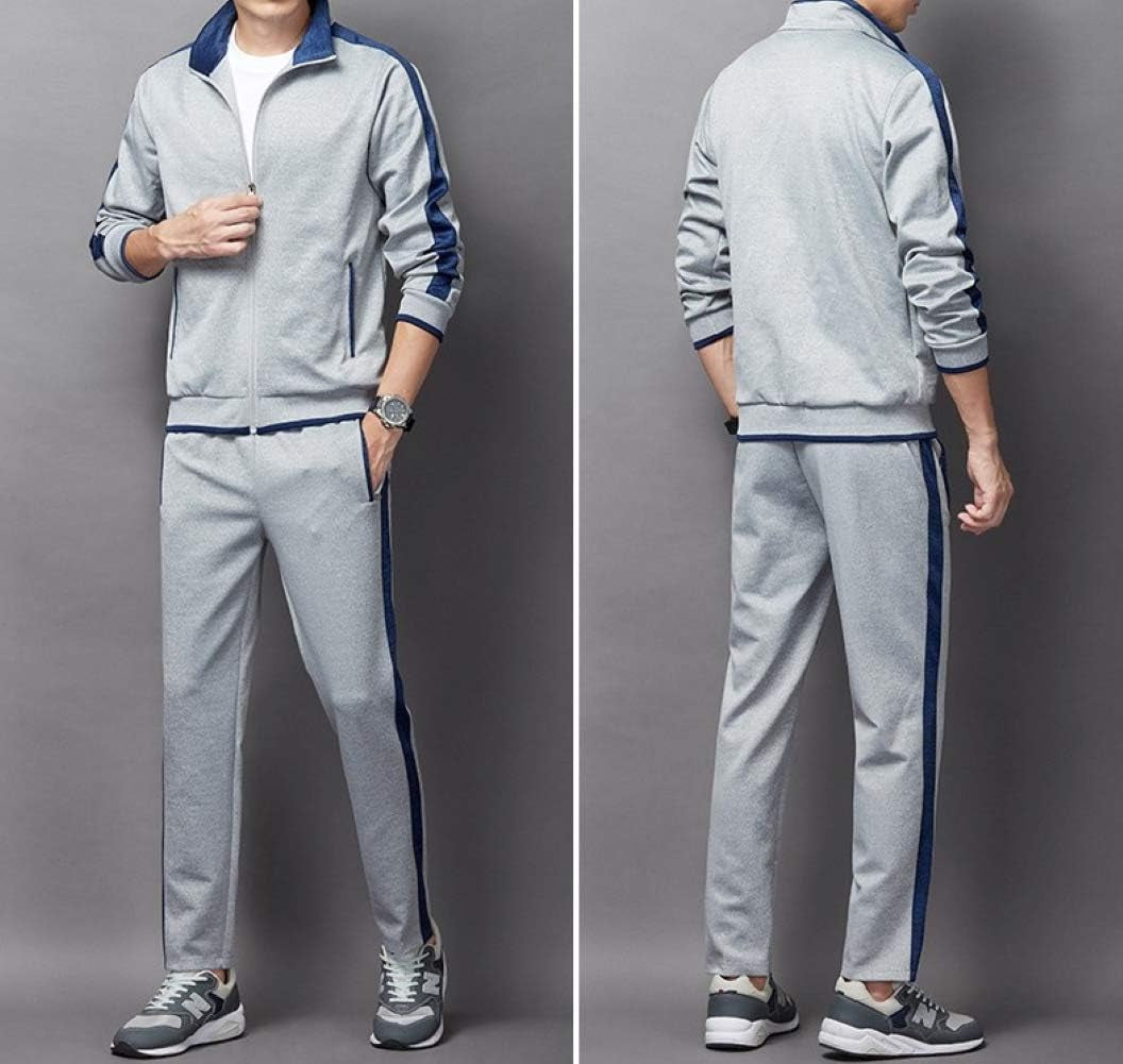 Men'S Tracksuits Casual Athletic Sweatsuit 2 Piece Track Suits Set Long Sleeve Training Jogging Outfits Full Zip