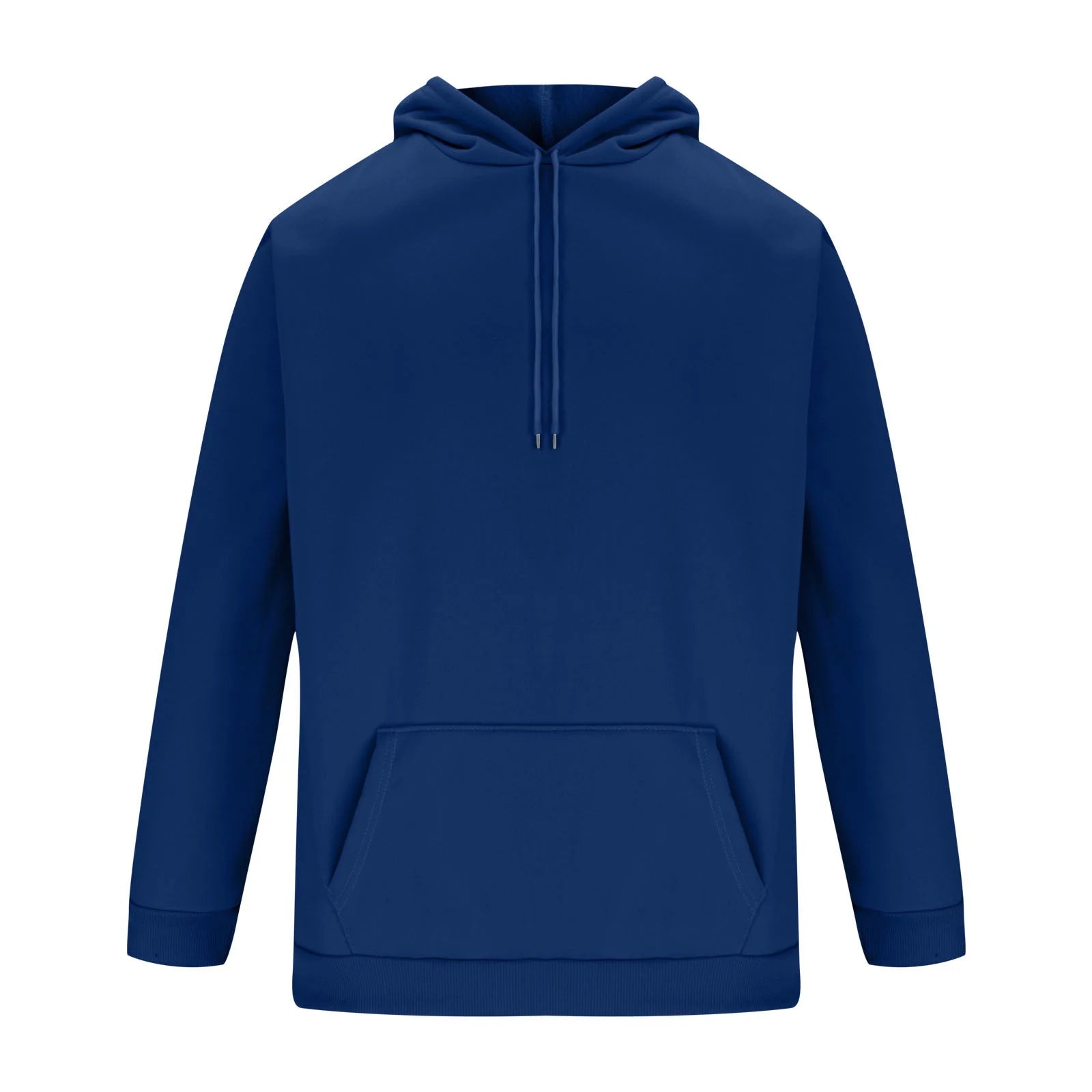 Men Cotton Hoodies Plain Casual Hooded Collar Drawstring Hoodies Pullover Sweatshirts Solid Color Long Sleeve Spring Shirts 2025 Dark Blue,L