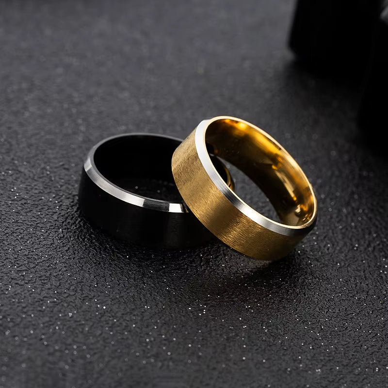 Men'S Wedding Ring Simple Engagement Tungsten Ring Men'S Anniversary Party Ring Matte Black Tungsten Ring