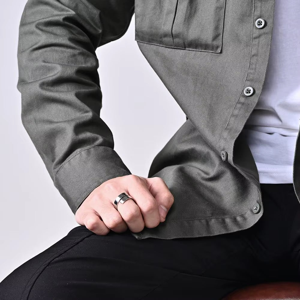 Titanium Steel Lightning Shaped Rings for Women Men Fashion Adjustable Finger Rings Birthday Gift