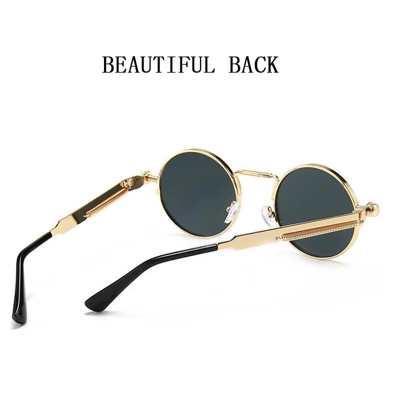 Retro round Punk Sunglasses for Men Vintage Steampunk Sunglasses Women Trendy Fashion Glasses Luxe Gafas De Sol Hombre Zonnebril