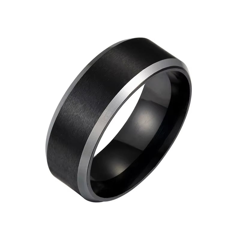 Men'S Wedding Ring Simple Engagement Tungsten Ring Men'S Anniversary Party Ring Matte Black Tungsten Ring